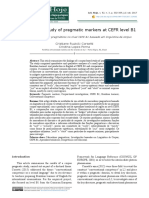 A Corpus Based Study of Pragmatic Markers at CEFR Level B1