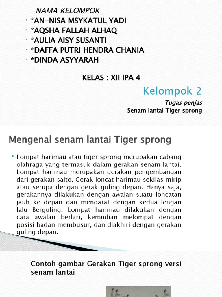 Teknik dan Manfaat Tiger Sprong | PDF