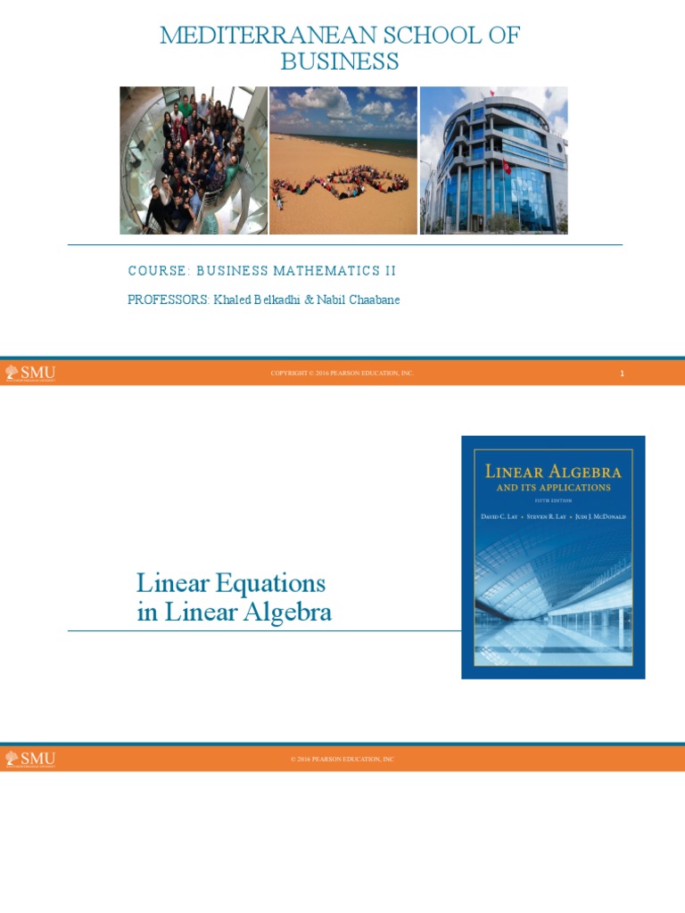 Linear Equations in Linear Algebra Section 2 | PDF | System Of Linear ...