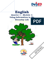 English: Quarter 1 - Module 1: Using Information in My Everyday Life