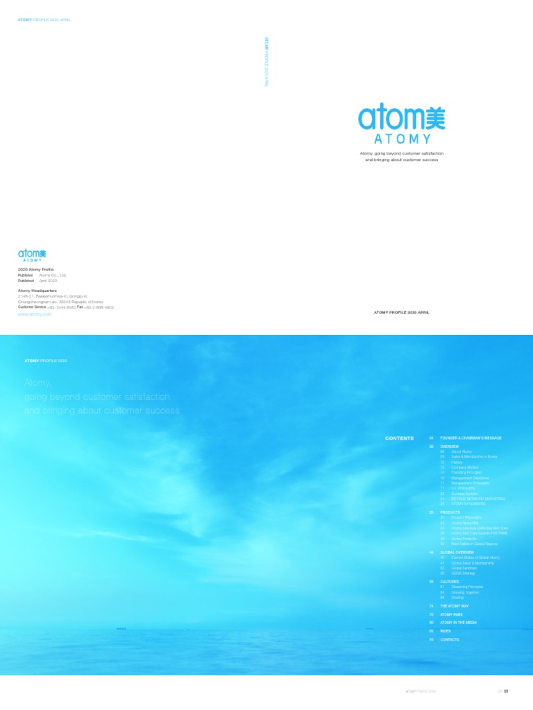 Atomy Company Profile 2020 Overview | PDF | Cost Accounting | Goal