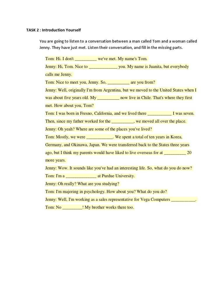 Getting To Know | PDF