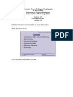 Hello and Welcome To Our Next Module On Linear Block Codes. (Refer Slide Time: 00:33)