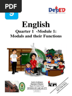 English: Quarter 1 - Module 1: Modals and Their Functions