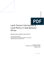 Land Tenure Information and Land Policy