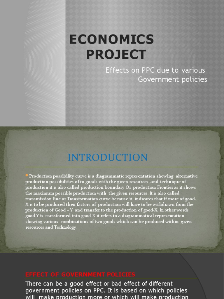 Economics Project: Effects On PPC Due To Various Government Policies | PDF  | Taxes | Value Added Tax