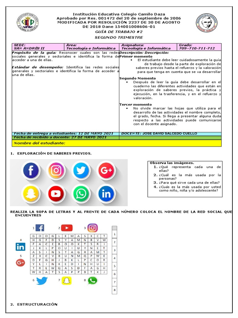 GUIA #2 2trimestre SEPTIMO - TECNOLOGÍA E INFORMÁTICA. | PDF | Red ...