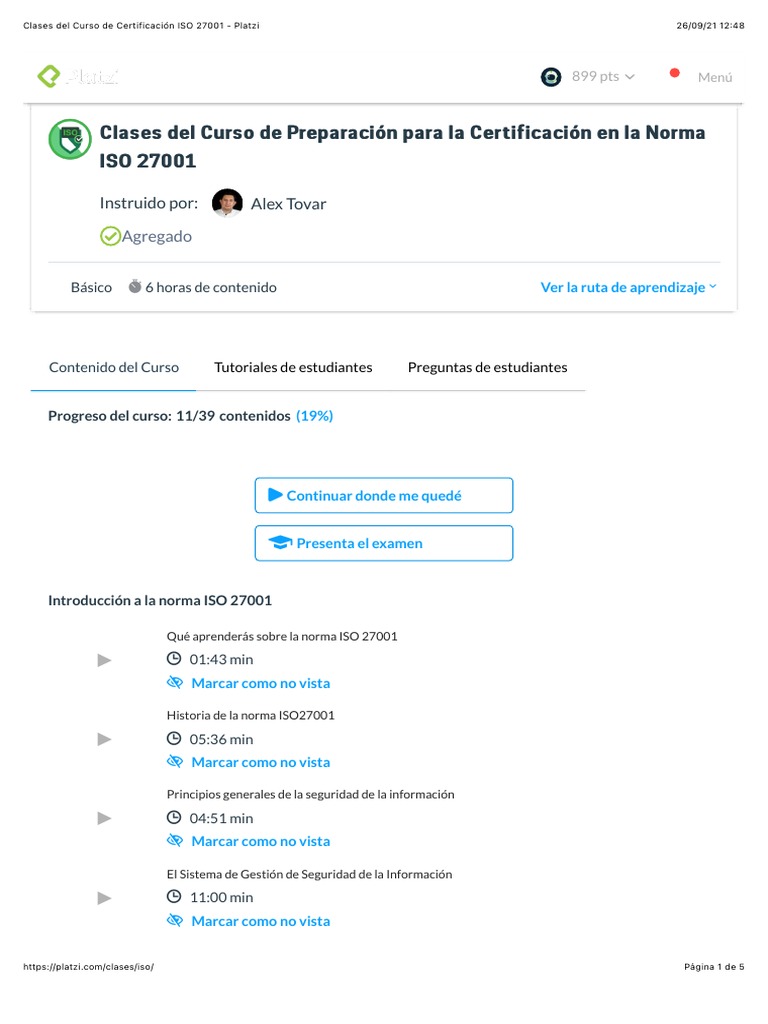 Curso de Certificación ISO 27001 | PDF | Gestión de tecnología de la ...