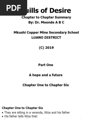 Quills of Desire Chapter to Chapter Summary. POWERPOINT