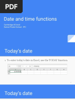 Date and Time Functions: Cambridge AS Level Satree Phuket School - IPC