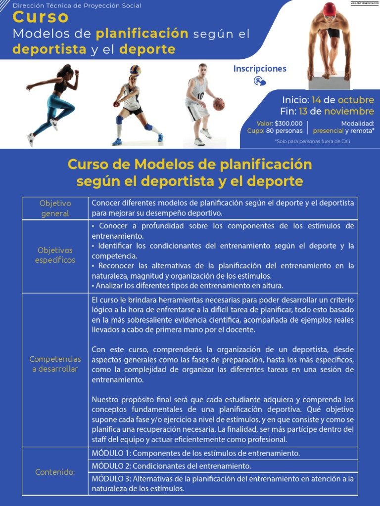 Info Curso Modelos De Planificación Según El Deporte Y El Deportista