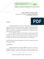 A Disponibilidade Hídrica Da Região Metropolitana de São Paulo