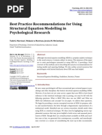 Best Practice Recommendations For Using Structural Equation Modelling in Psychological Research