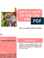 Unit 3: A and B Do You Like Food?: Miss Cornelio Picho Mariluz