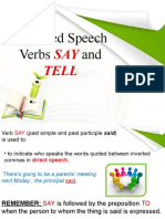 Reported Speech Verbs: SAY Tell