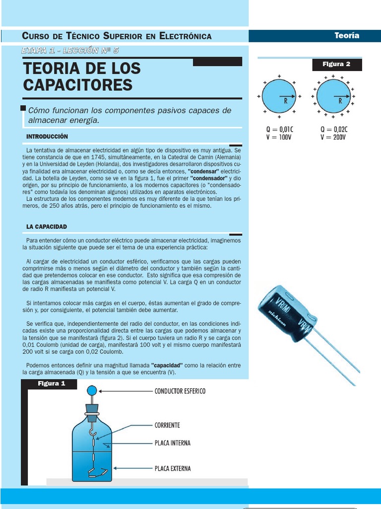 Teoría y Funcionamiento de Capacitores | PDF | Condensador | Corriente ...