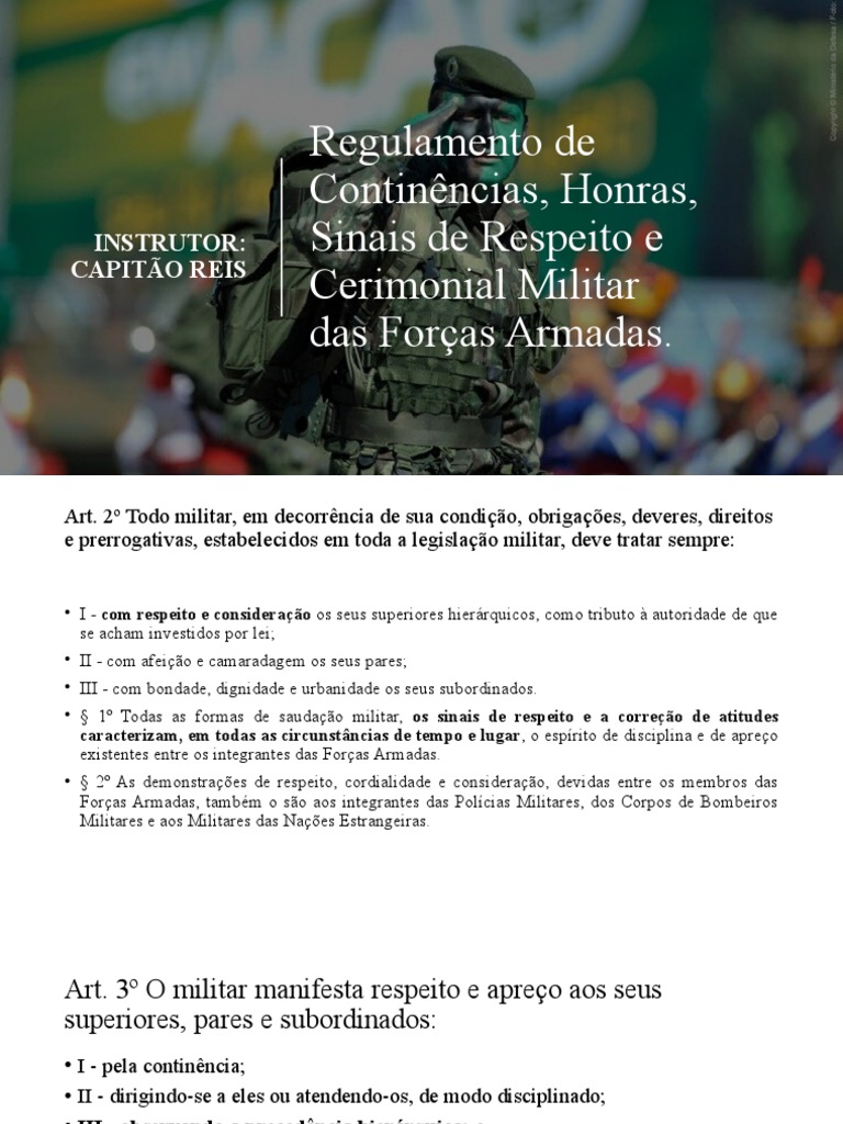 Regulamento de Continências Militares | PDF | Governo | Militar