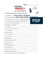 Present Perfect: Grammar Worksheet