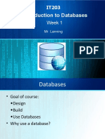 Introduction To Databases: Week 1