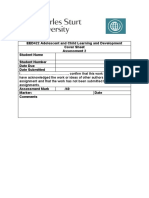 EED422 Assessment 2 Cover Sheet STUDENT