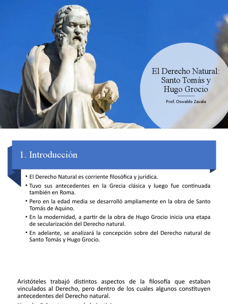 El Derecho Natural, Santo Tomás y Hugo Grocio | PDF | La Ley natural ...