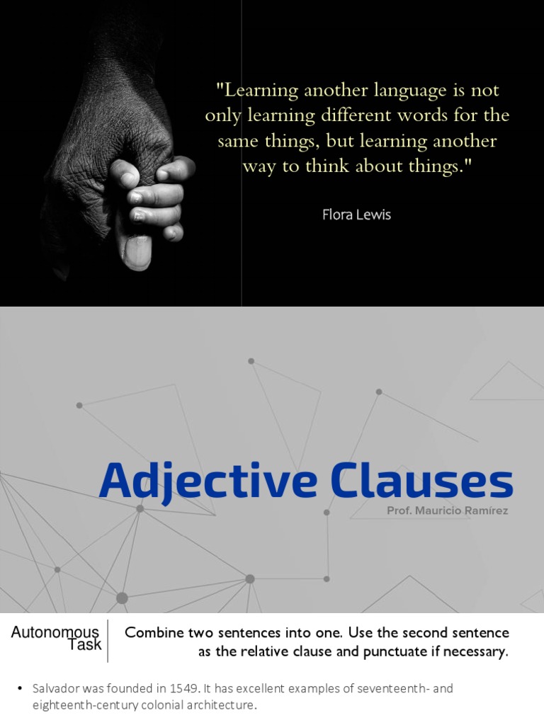 Understanding Adjective Clauses in English | PDF | Pronoun | Adjective