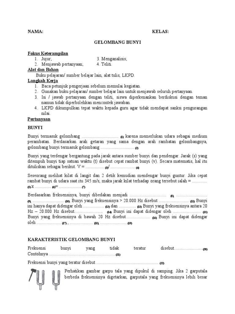 Lkpd Gelombang Bunyi Kelas 8 Pdf