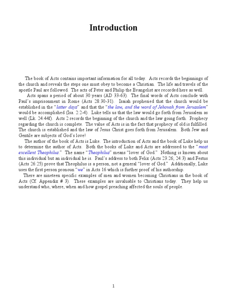 Outline of The Book of Acts Corrected | PDF | Acts Of The Apostles | Jesus