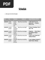 Hod & Student Meeting Schedule