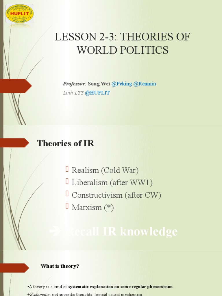 Theories of World Politics Explained | PDF | Marxism | Theory
