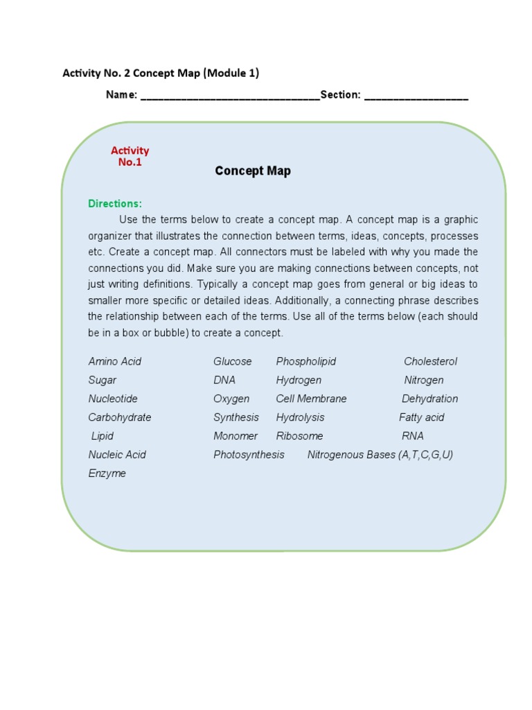 Concept Map Creation Activity | PDF