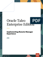 Oracle Taleo Enterprise Edition: Implementing Remote Manager Experience