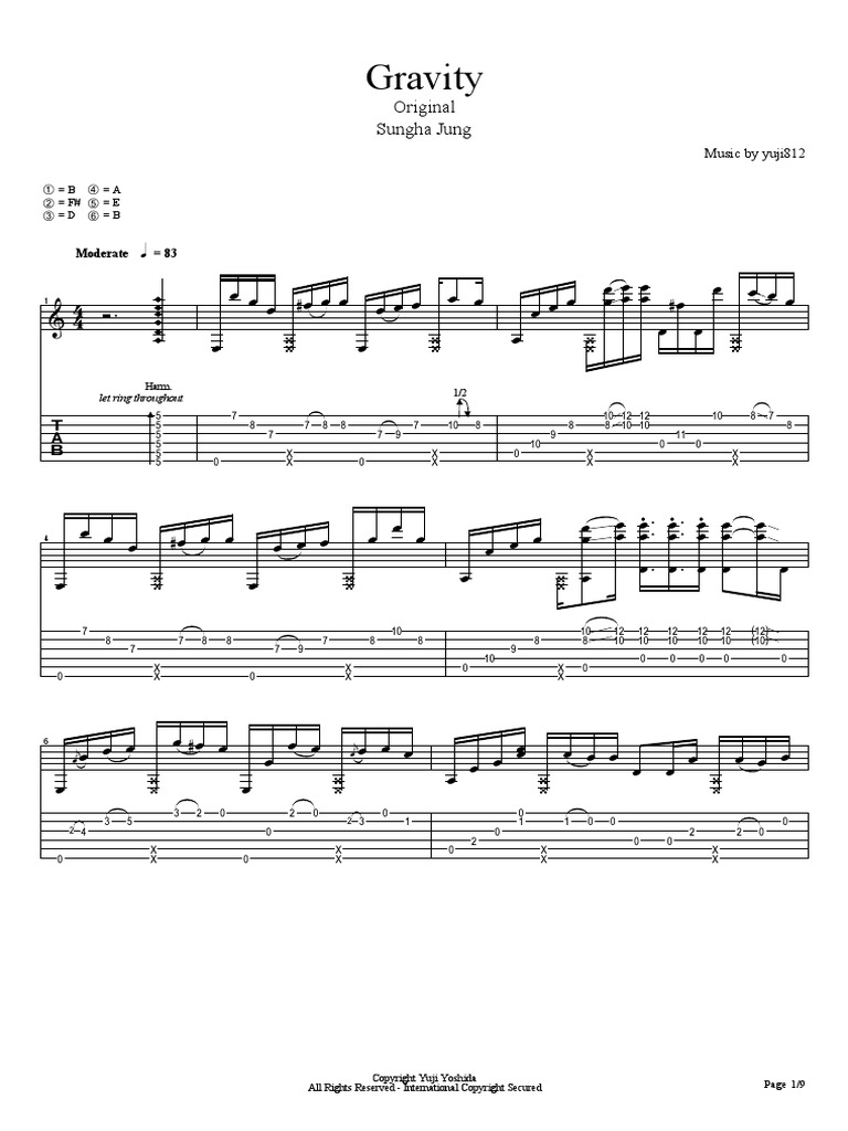 Sungha Jung - Gravity | PDF | Copyright Law | Law, image size:768x1024