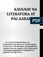 Mga Kaugnay Na Literatura at Pag Aaral