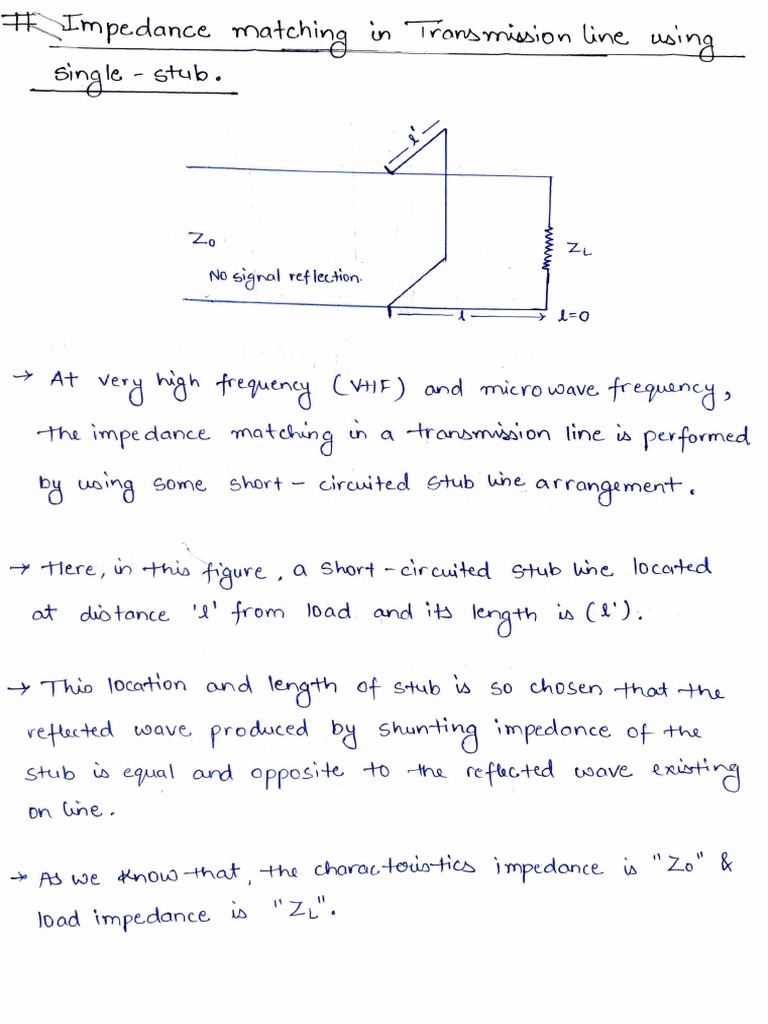 Impedance Matching Using Single-Stub | PDF | Electronic Engineering ...