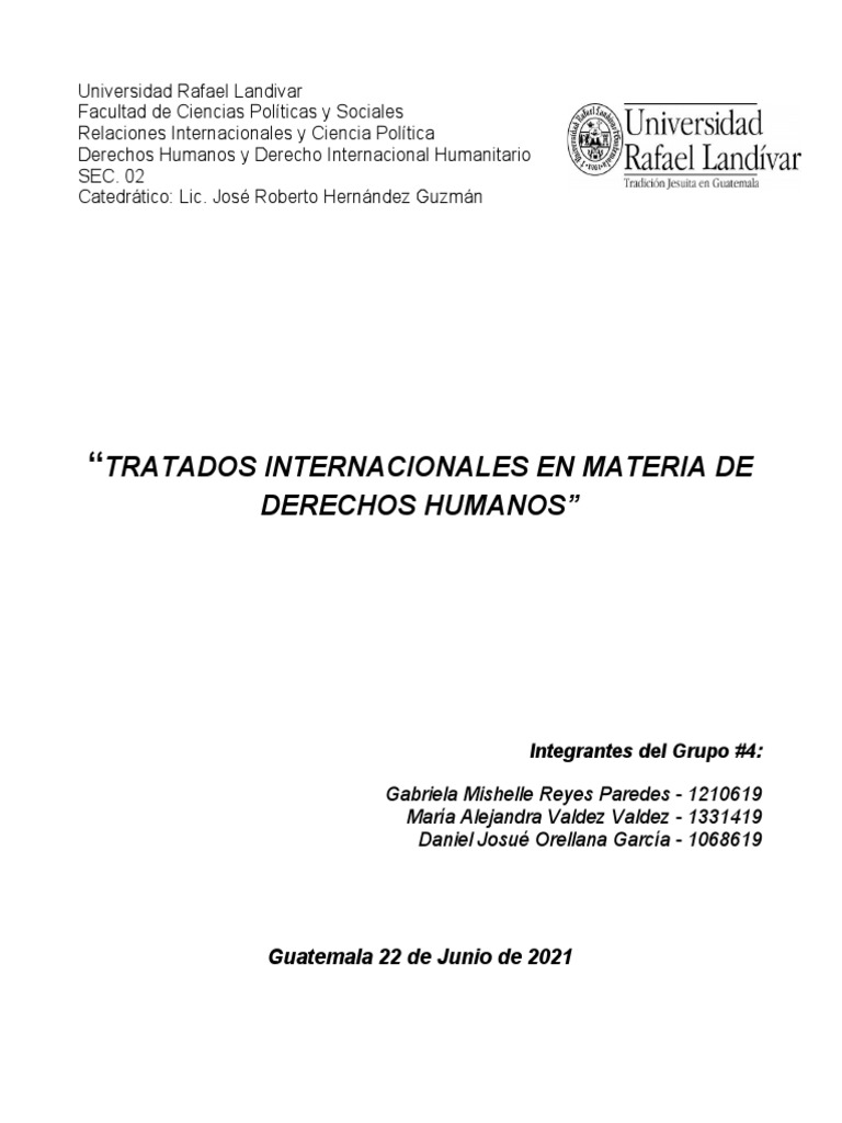 Tratados Internacionales de Derechos Humanos | PDF | Derechos humanos ...