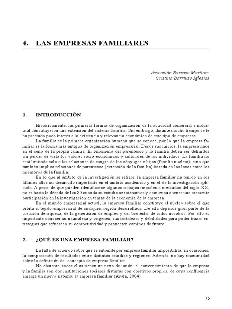 Importancia de las Empresas Familiares | PDF | Familia | Iniciativa ...