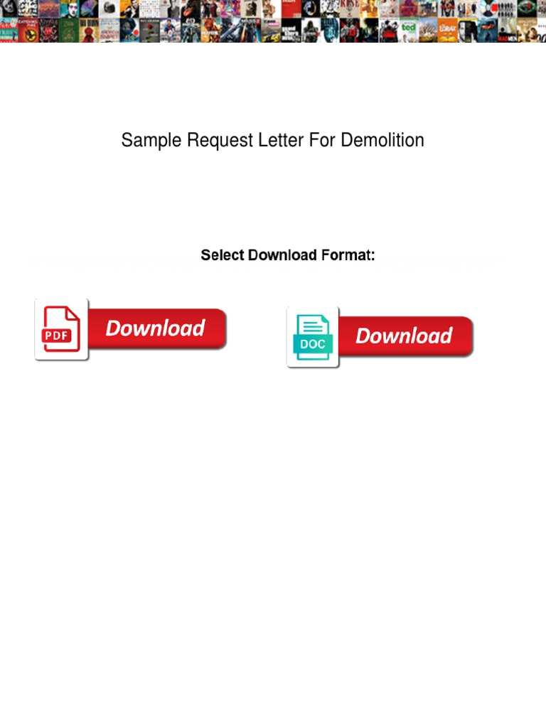 Sample Demolition Request Letter | PDF | Employment | Real Estate Appraisal