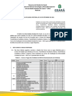 Isenção taxa inscrição processo seletivo mudança curso UECE 2022