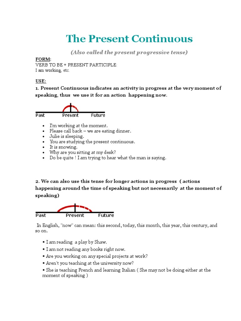 Present Continuous Use - Doc1.doc New | PDF