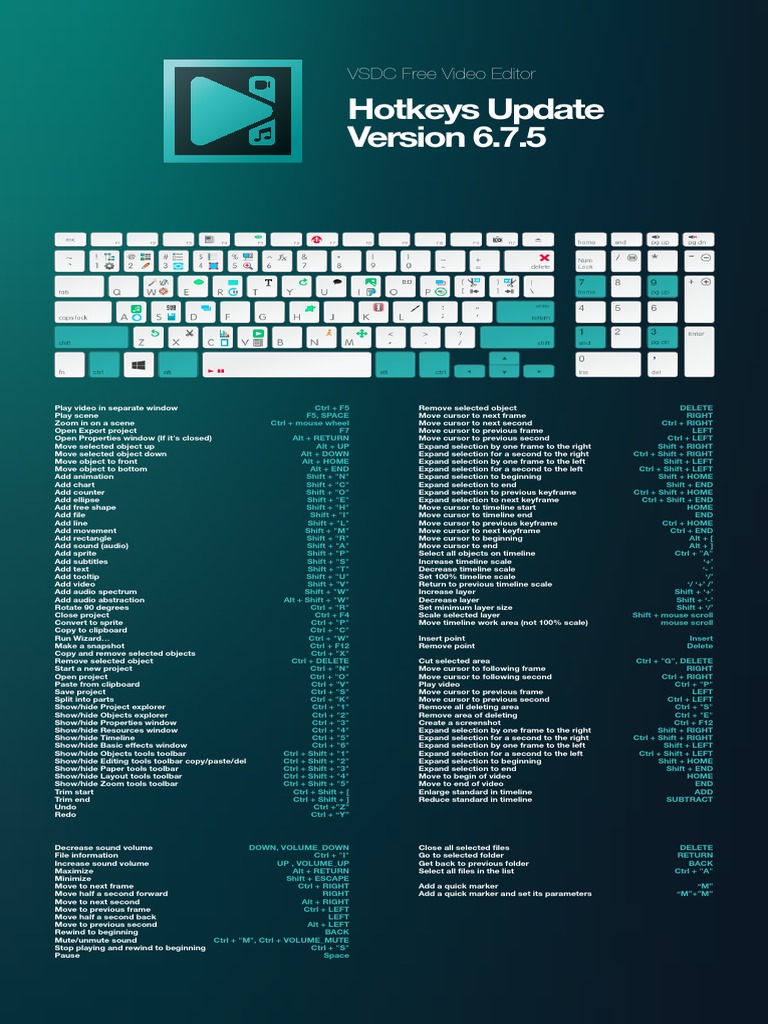 VSDC Free Video Editor Hotkeys PDF Cursor (User Interface
