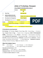 National Institute of Technology, Durgapur: Campus Placement Information: 2021-22