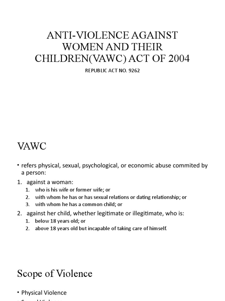 VAWC: Public Crime and Victim Remedies | PDF | Violence | Sexual Harassment
