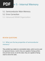 Chapter 5 - Internal Memory: 5.1 Semiconductor Main Memory 5.2 Error Correction