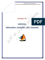 Lecture (5) : Applications: Differentiation - Integration - ODE - Polynomial