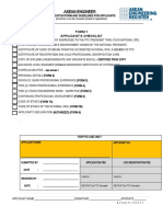 Asean Engineer: Form 1 Applicant'S Checklist