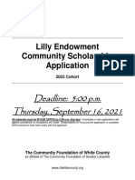 White County Lilly Endowment Scholarship Application