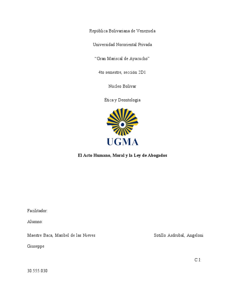 Ética y Leyes en la Abogacía Venezolana | PDF | Moralidad | Conocimiento