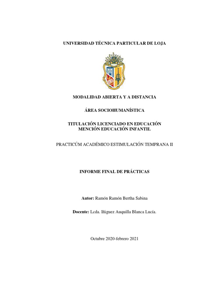 Informe Final de Practicas Correcto | PDF | Plan de estudios | Aprendizaje