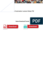 Industrial Automation Lecture Notes PDF